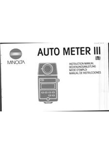 Minolta Auto Meter 3 N manual. Camera Instructions.